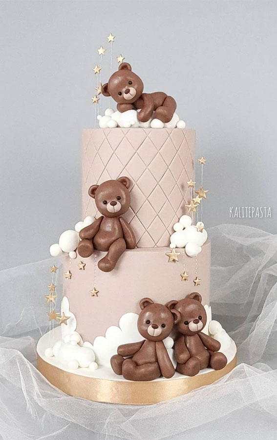 25 Cute Baby Girl First Birthday Cakes Teddy Bear Pink Cake