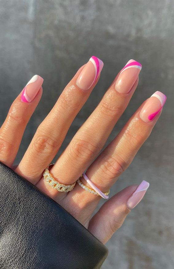 40 Modern French Style Nails To be Wearing in 2022 : Pretty in Pink French Mani