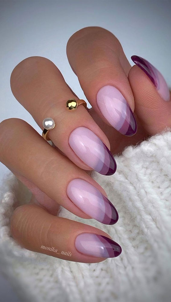 40 Modern French Style Nails To be Wearing in 2022 : Layered Side French Nails