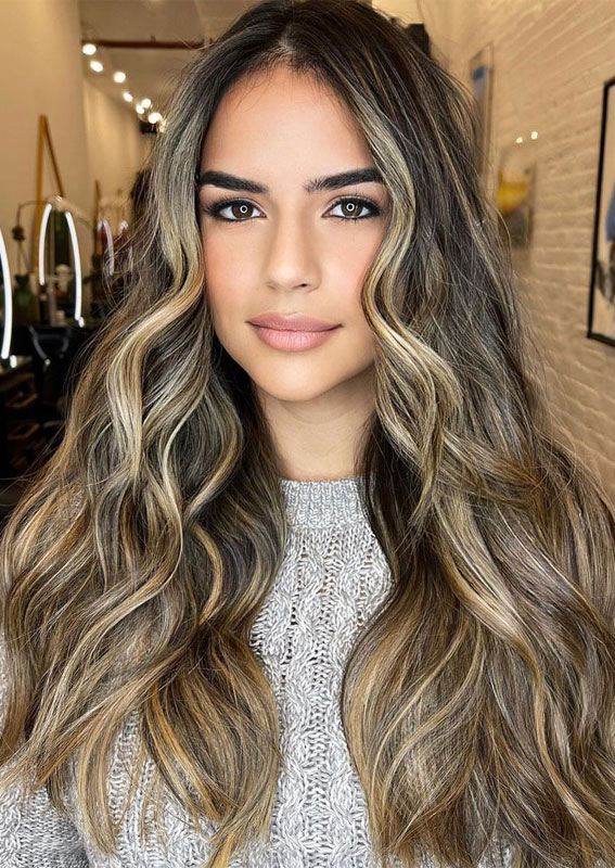 38 Best Hair Colour Trends 2022 That’ll Be Big : Balayage on dark base