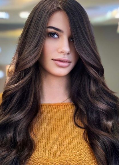 38 Best Hair Colour Trends 2022 That'll Be Big : Natural Brunette with ...