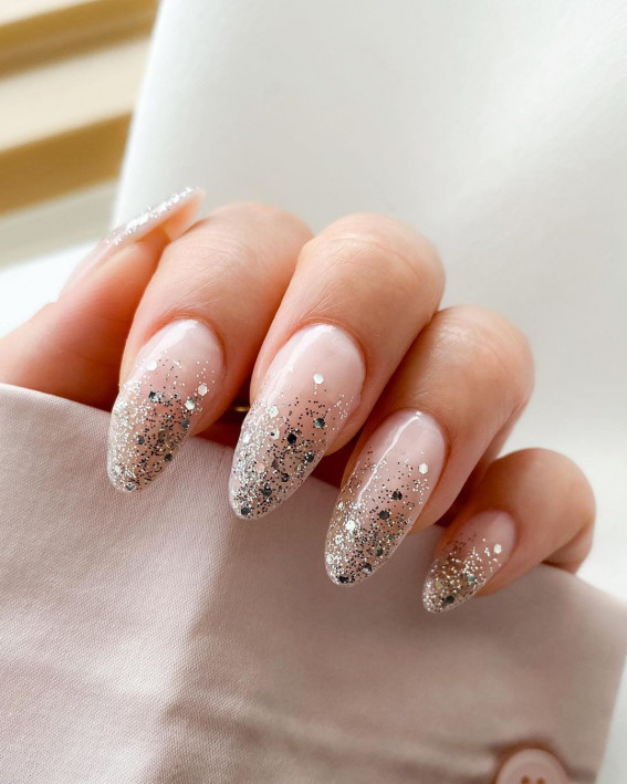 glitter gradient nails, wedding nail art designs, wedding nails 2022