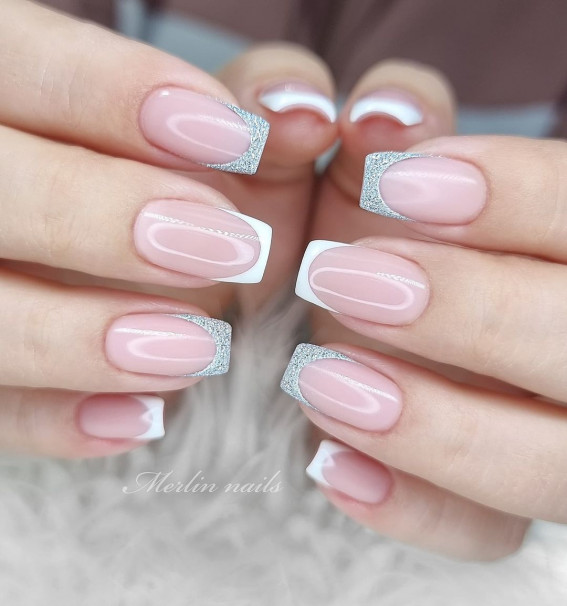 40 Best Wedding Nails 2022 : Mix and Match French Nails