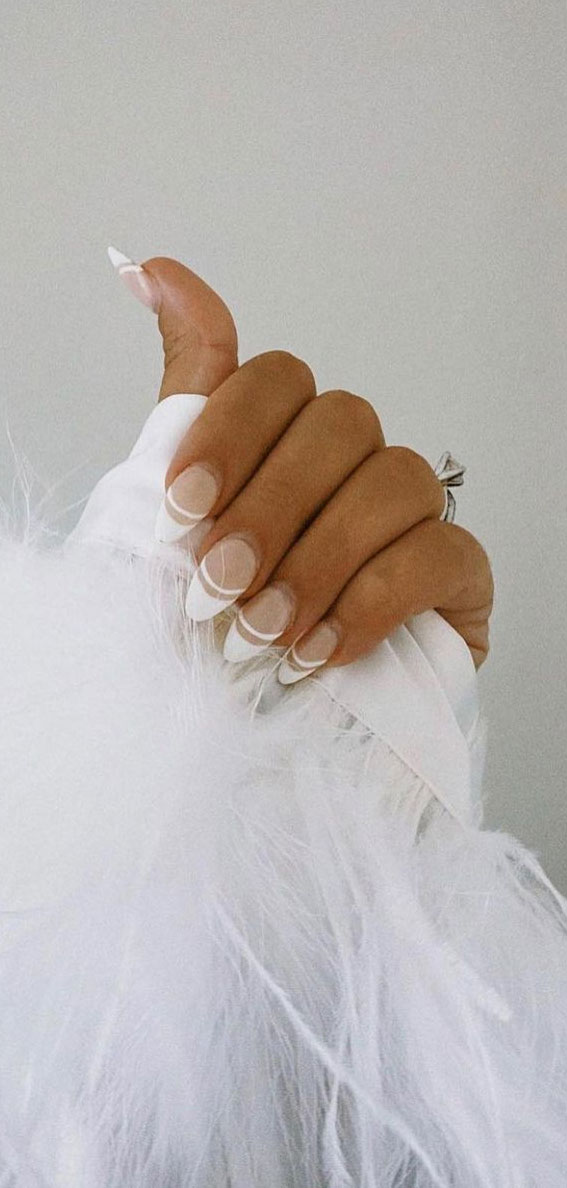 40 Best Wedding Nails 2022 : White French Tip Nails