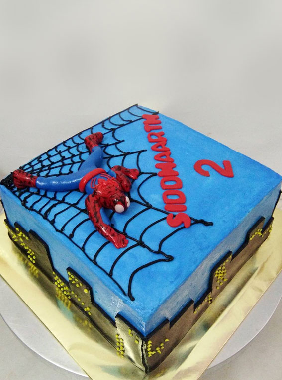 25 Spiderman Birthday Cake Ideas To Thrill Every Child : Square Spiderman Cake