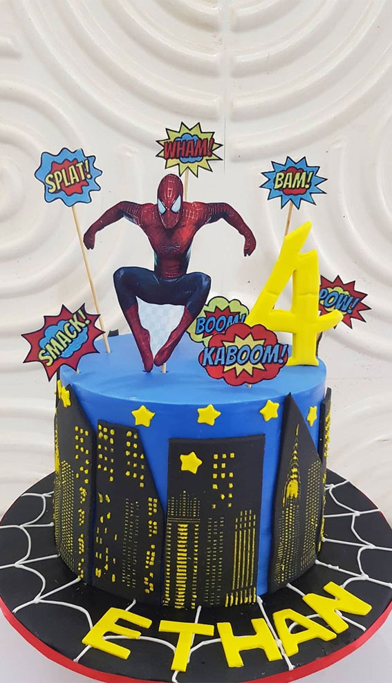25 Spiderman Birthday Cake Ideas To Thrill Every Child : Kaboom Spiderman Cake