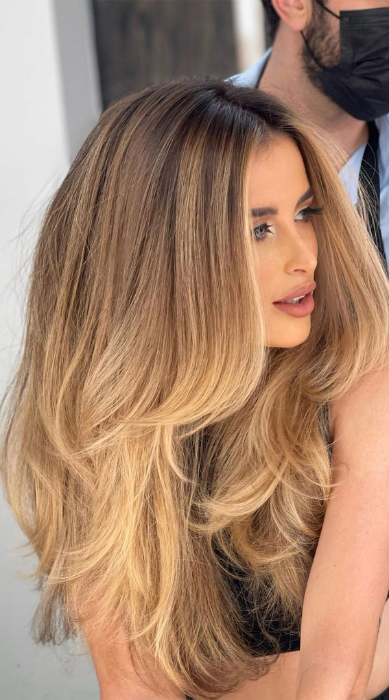 40 Hair Colour Ideas That You Should Try in 2022 : Light Brown and Blond  Ombre Long Hair