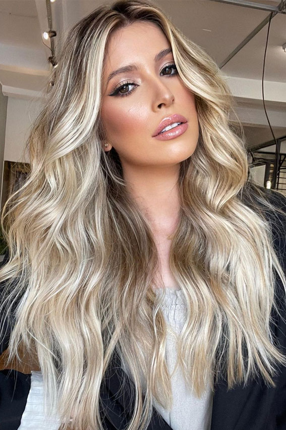 toasted coconut blonde, blonde hair color ideas, blonde balayage