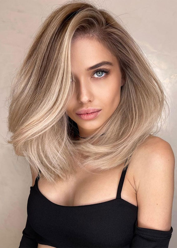 40 Hair Colour Ideas That You Should Try in 2022 : Balayage Ombre Toasted Almond
