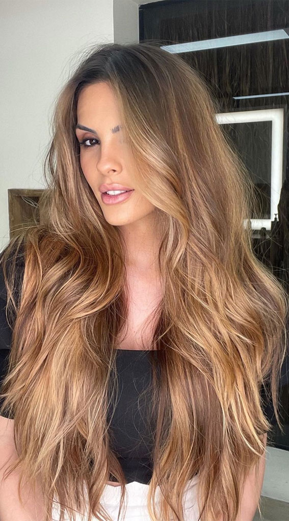 40 Hair Colour Ideas That You Should Try in 2022 : Honey Blonde Balayage