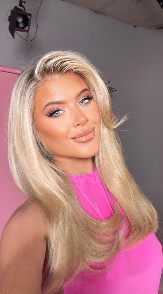 40 Hair Colour Ideas That You Should Try in 2022 : Blonde Barbie with Bang