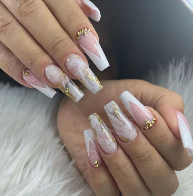 Coffin French Nail Designs - Temu