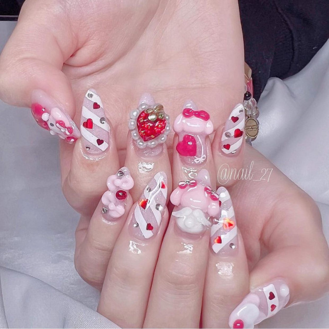 kawaii nails, girly aesthetic nails, japanese nail art designs, cute nail art designs, pastel kawaii nails, pink kawaii nails, long kawaii nails, kawaii nail art
