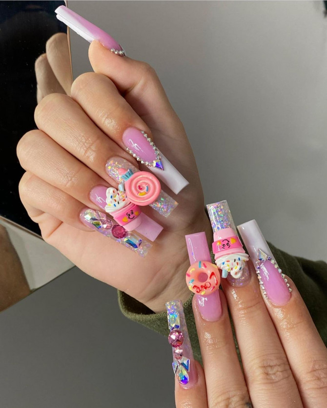 kawaii nails, girly aesthetic nails, japanese nail art designs, cute nail art designs, pastel kawaii nails, pink kawaii nails, long kawaii nails, kawaii nail art
