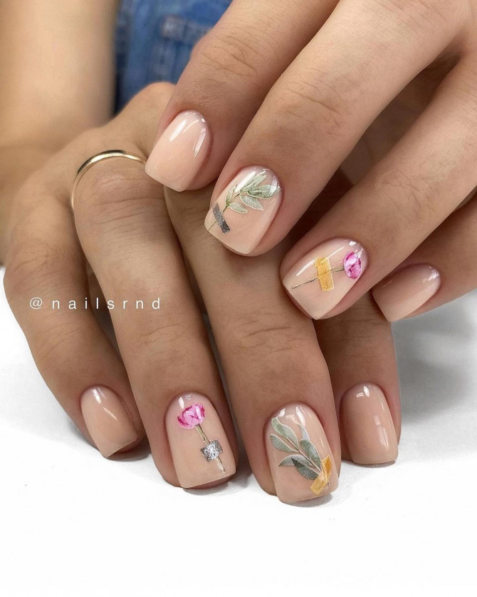40+ Best Spring Nail Art Designs : Pretty Floral Spring Nails