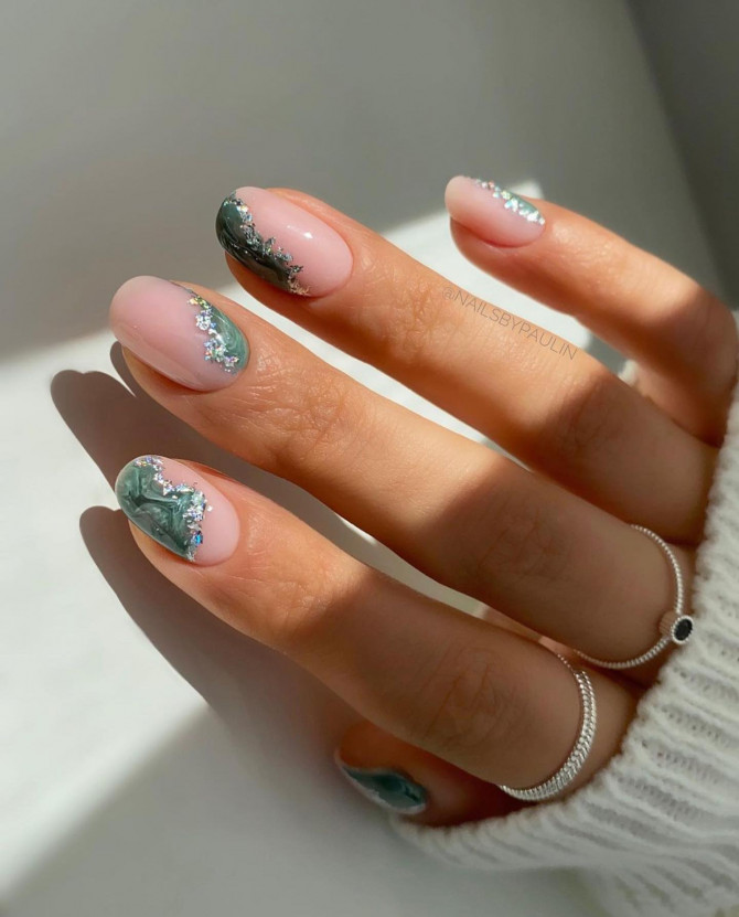 41 Best Spring Nails For 2022 : Marble Nail Design