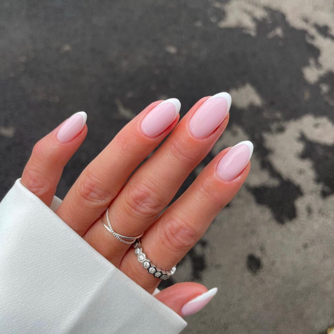 41 Best Spring Nails For 2022 : Classic French Round Tip Nails