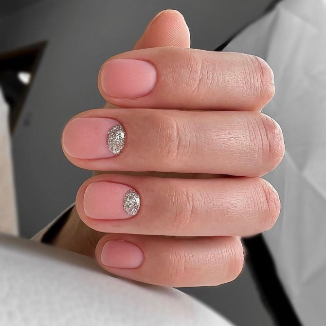 41 Best Spring Nails For 2022 : Silver Cuff Nude Nails