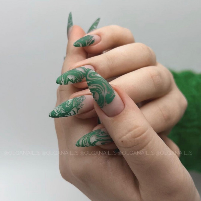 41 Best Spring Nails For 2022 : Green Nail Design