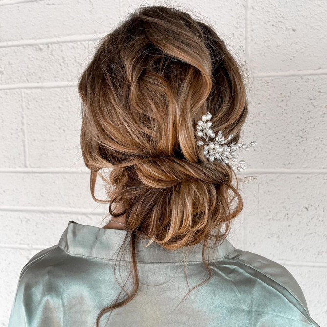40 Beautiful Updo Hairstyles For 2022 : Messy Effortless Low Bun
