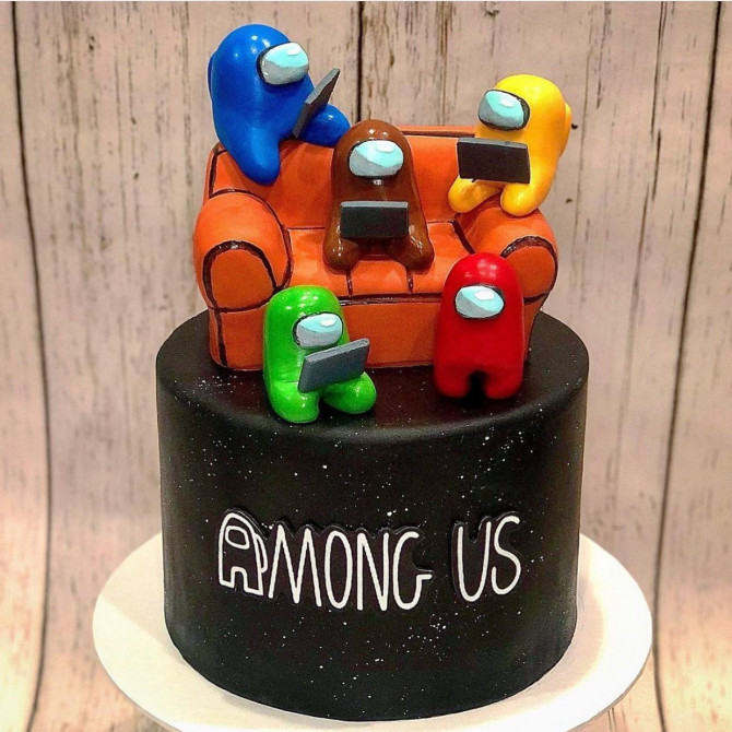 38 Cute Among Us Cake Ideas : Crewmates on the Sofa