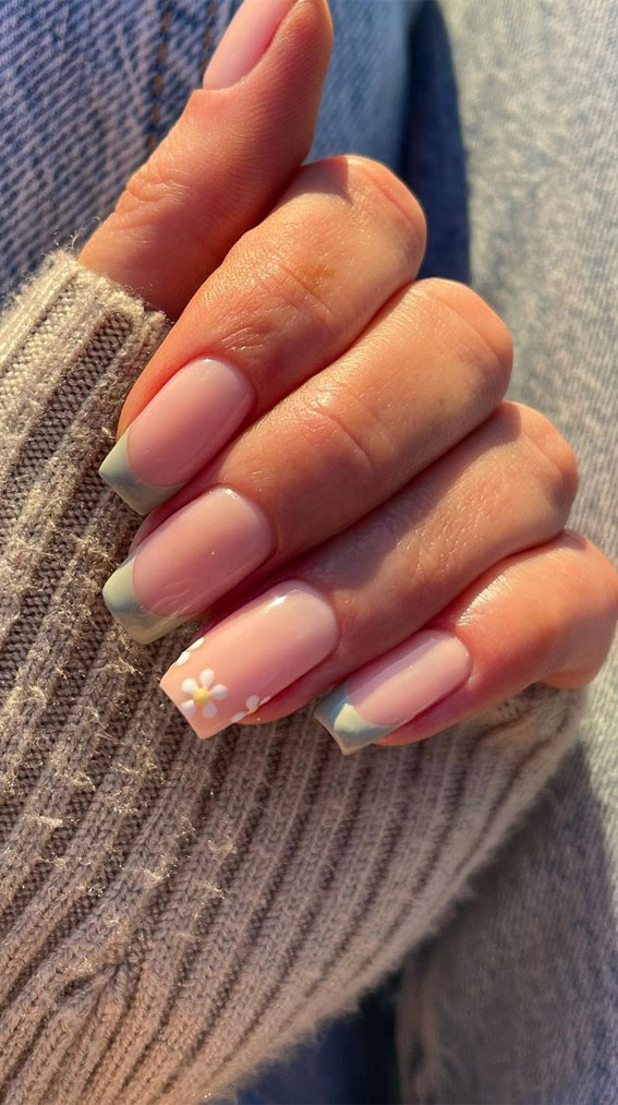 45 Trendy Spring Nails That’ll See Everywhere : Sage & Flower French Tips Nails