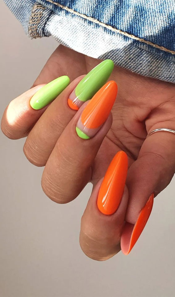ehmkay nails: Neon Orange Leopard Nail Art