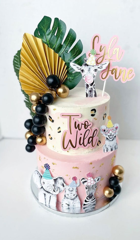 34 Two Wild Birthday Cake Ideas : Pink Wild Cake