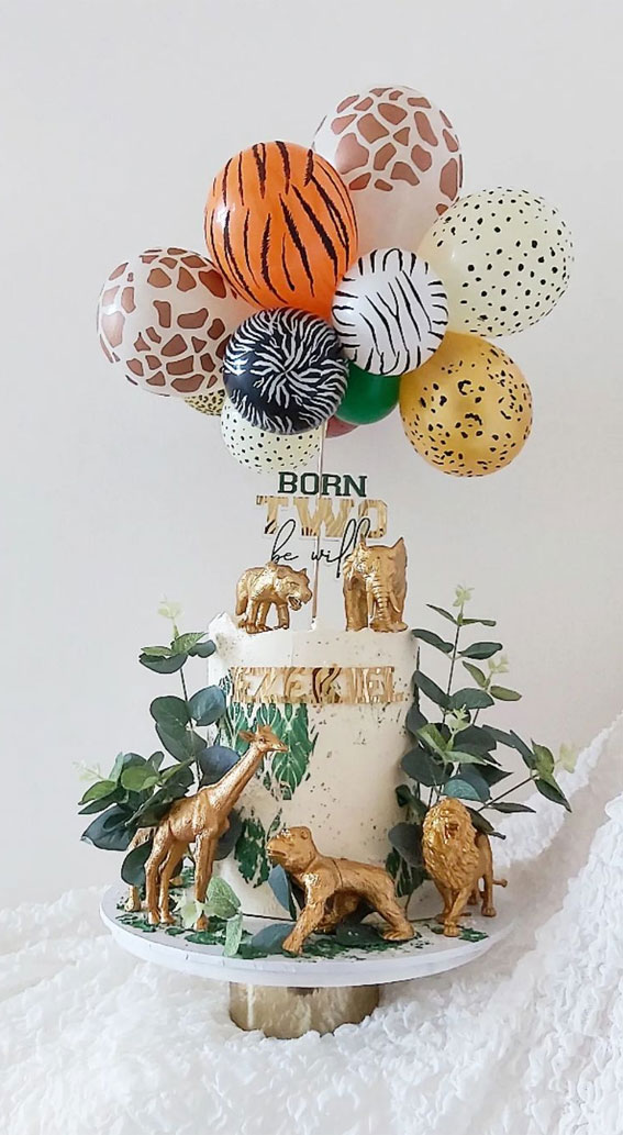 34 Two Wild Birthday Cake Ideas : Wild Cake + Wild Balloons