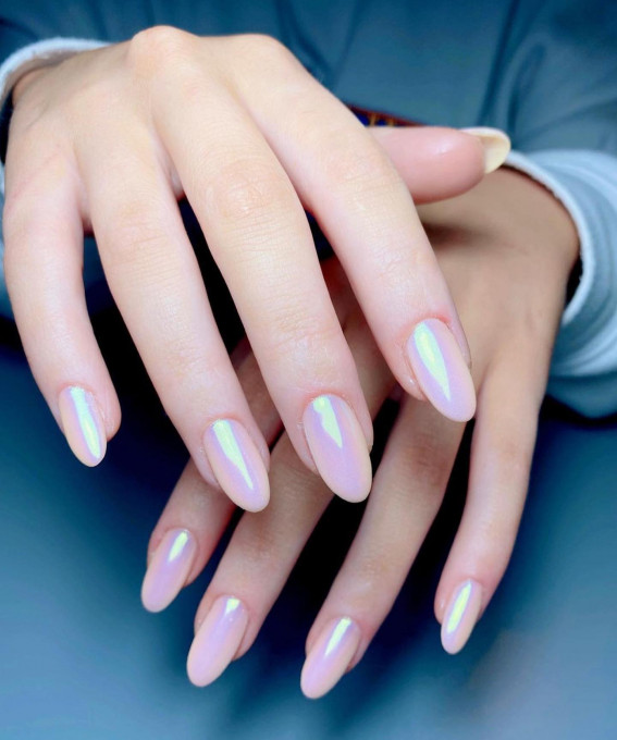 27 Glazed Donut Nails Trend : Shiny Pearl Nails