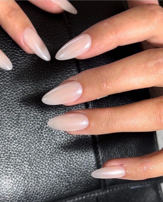 mia :) on Instagram: pearl nails 🤍 finally did the hailey bieber