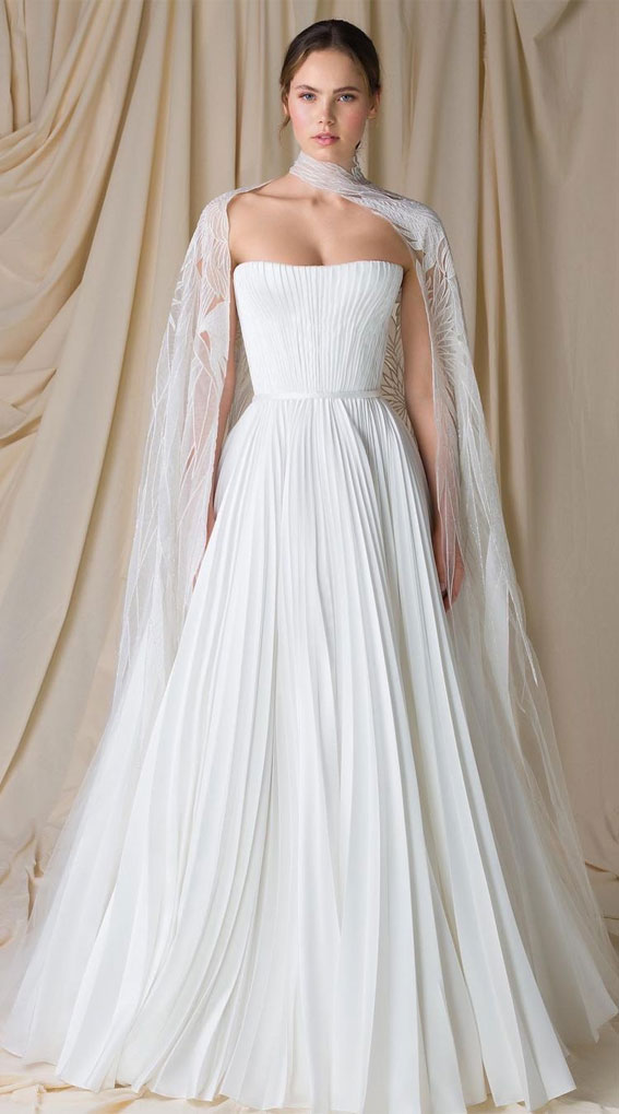 50 Wedding Dresses with Breathtaking Details : Pleated Wedding Dress