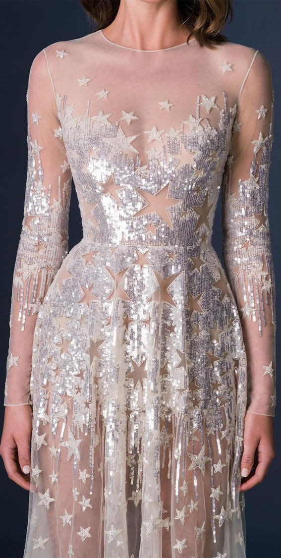 50 Wedding Dresses with Breathtaking Details : Shooting Star Embroidery