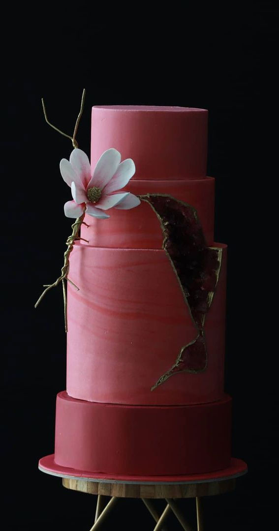50 Wedding Cake Ideas for 2022 : Dusty Pink Cake
