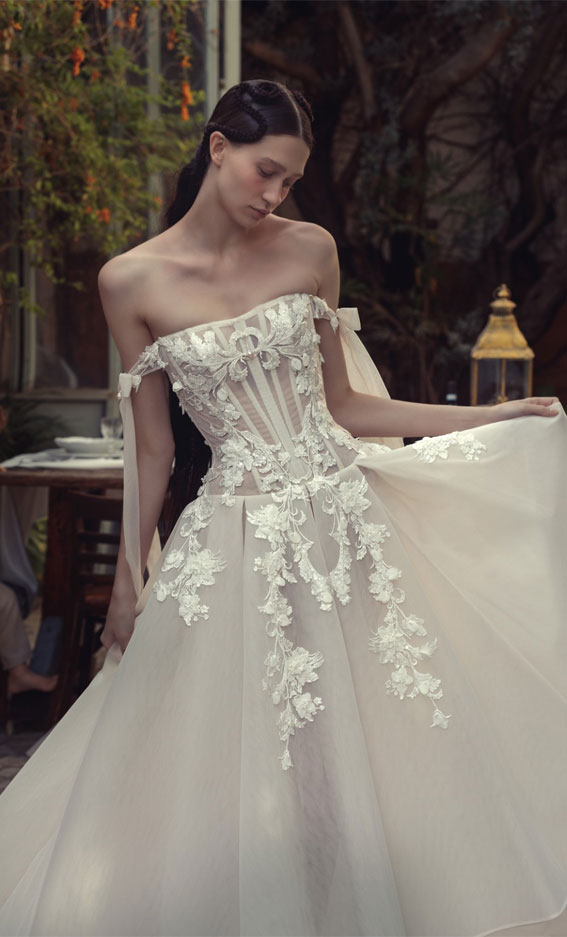 50 Wedding Dresses with Breathtaking Details : 3D Embroidered Detailing