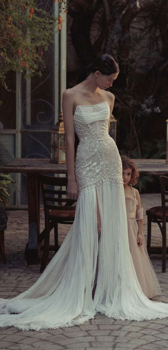 50 Wedding Dresses with Breathtaking Details : Pearl Beaded Corset Dress