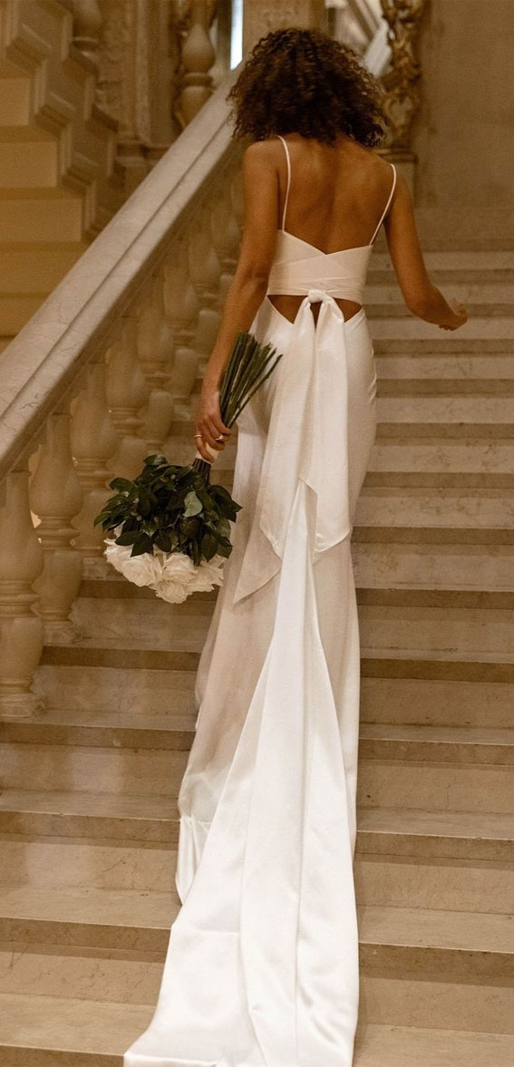 50 Wedding Dresses with Breathtaking Details : Pearlescent Satin Dress