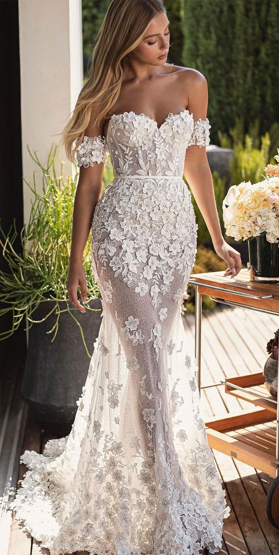 50 Wedding Dresses with Breathtaking Details : Floral Wedding Dress