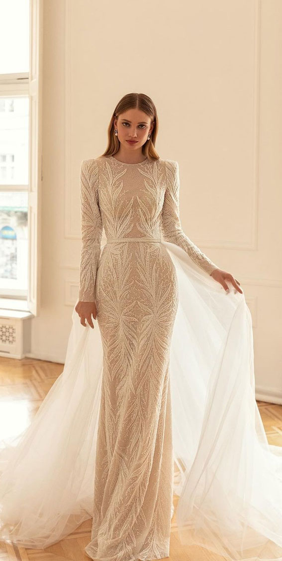 50 Gorgeous Wedding Dresses for 2022 : Fit and Flare Wedding Dress