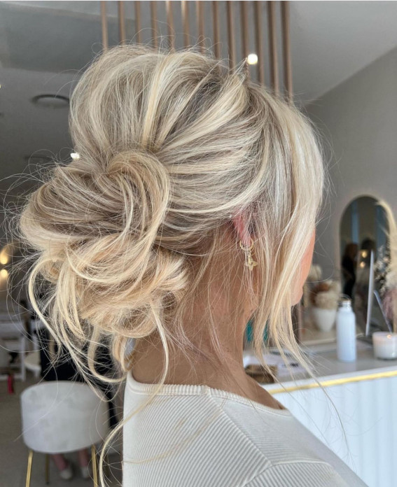 43 Stunning Updo Hairstyles 2022 : Messy Hair Updo