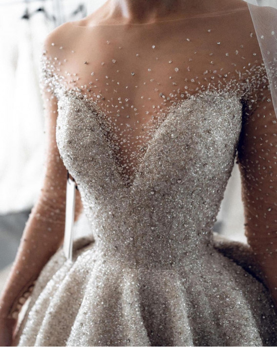 50 Breathtaking Wedding Dresses in 2022 : Beaded Amazing Details