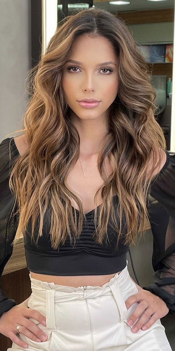 49 Autumn 2022 Hair Colour Trends : Light Brown with Babylights