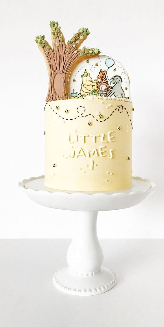 40 Cute First Birthday Cakes in 2022 : Winnie The Pooh Cake