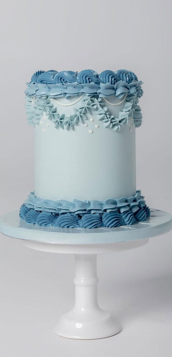 40 Best Lambeth Cake Ideas : Blue Lambeth Buttercream