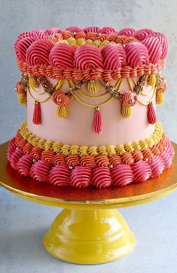 40 Best Lambeth Cake Ideas : Warm colours and gold