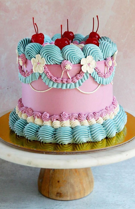 40 Best Lambeth Cake Ideas : Blue and Pink Lambeth