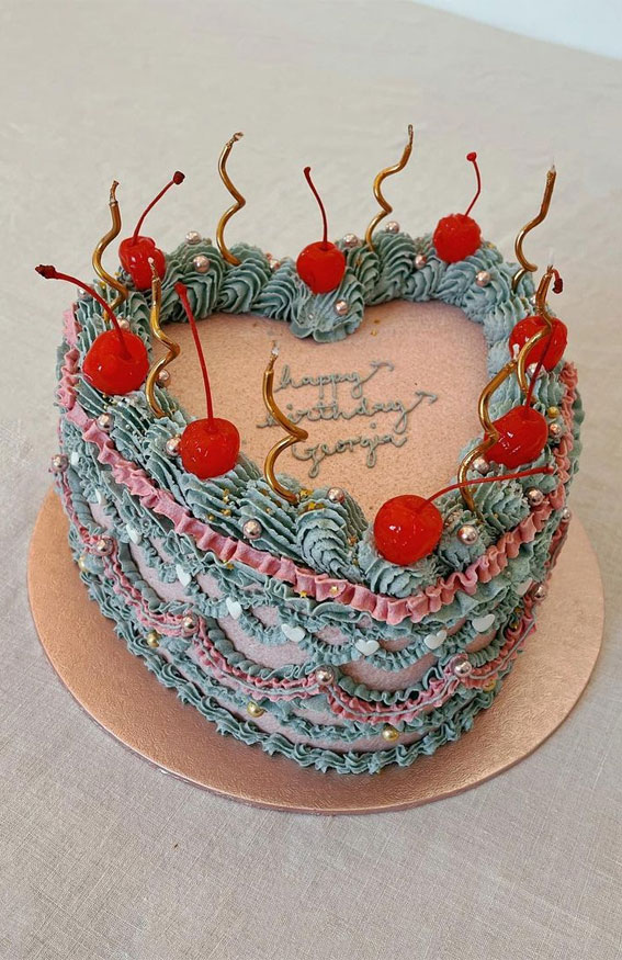 40 Best Lambeth Cake Ideas : Dusty Blue Lambeth Cake