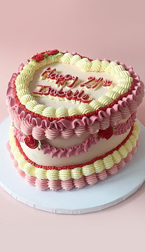 40 Best Lambeth Cake Ideas : Pink, Red and White Lambeth Cake