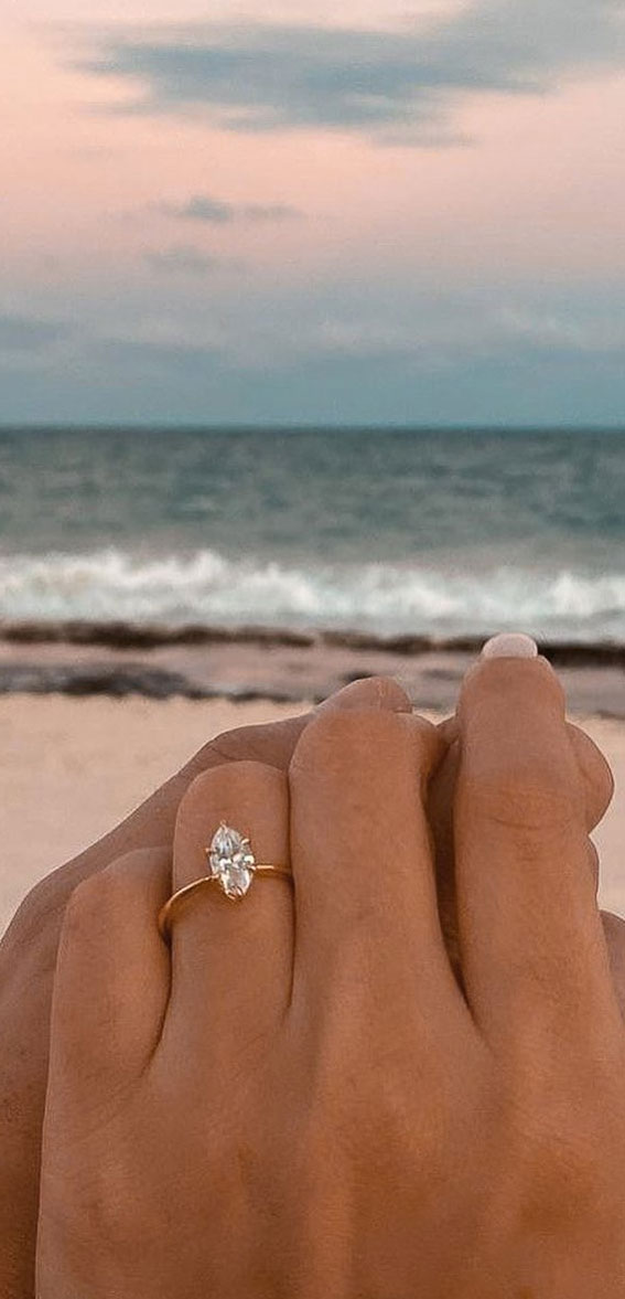50 Stunning Engagement Rings in 2022 : Pear-Shaped Ring