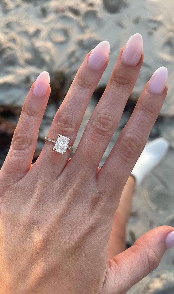 50 Stunning Engagement Rings in 2022 : Princess Cut Solitaire